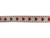 Lint wit hart rood 16mm p/mtr grosgrain
