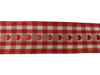 Lint rood 40mm p/mtr ruit hartjes draad 