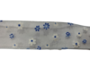 Lint wit bloemen blauw organza 40mm p/mtr