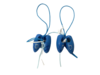 Gelukspop klompjes p/10paar blauw hout
