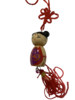 Gelukspop chinees meisje p/st 4cm rood