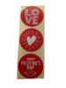 Stickers valentijn rood 3 prints 45mm p/20st