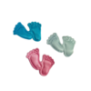 Stoffen voetjes blauw  4x2.5cm p/25st