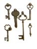 Splitpen brons sleutel dicht p/6st