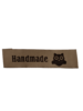 Stoffen label uil handmade 6x1.5cm p/st