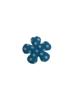 Bloemen blauw stof met stip 25mm p/4st