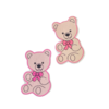 Plakker beertje roze 3.2x2cm p/12st houten 