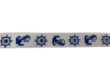 Lint wit anker blauw 15mm p/mtr satijn
