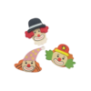 Plakker clown 3 soorten p/10st hout