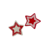 Plakker kerststerren noors motief 32mm p/25st hout