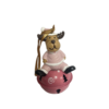 Kerstbel rendier 9cm p/st donkerroze