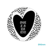 Stickers Omdat je zo leuk bent hart 45mm p/20st wit/zwart