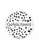 Stickers Gefeliciteerd panter wit/zwart 35mm p/20st 