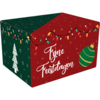 Kerstdoos Fijne feestdagen rood 390x290x232mm p/st
