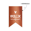 Sticker Vrolijk kerstfeest vaan 35x55mm p/20st koper