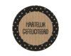 Stickers kraft hartelijk gefeliciteerd stip 35mm p/20st kraft/zwart