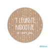 Stickers kraft leukstse kadootje 45mm p/20st kraft/wit