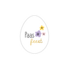 Sticker Paas feest 34x45mm p/20st wit