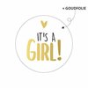 Sticker It&#039;s a girl 40mm p/20st goud