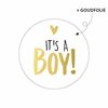 Sticker It&#039;s a boy 40mm p/20st goud