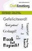 Clear stamp A7 gefeliciteerd tekst 6x7cm p/st