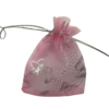 Zakken roze 7.5x10cm p/5st organza vlinder