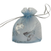 Zakken lichtblauw 7.5x10cm p/5st organza vlinder