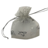 Zakken wit 7.5x10cm p/5st organza vlinder