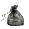 Zakken zwart 7.5x10cm p/5st organza hartjes