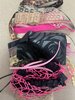 Lintenset zwart/fuchsia 50cm p/24st