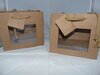Draagtas 16x8x14cm p/12st bruin papier met venster 
