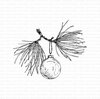 Stamp Kerstornament op takje 85x65mm p/st