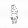 Stamp  Chicken ice cream 34x88mm p/st