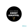 Sticker zwart Een dikke kerstknuffel 35mm p/20st goud/wit