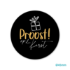 Sticker zwart Proost op de kerst 45mm p/20st goud/wit