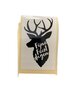 Sticker wit rendier fijne feestdagen 50x30mm p/20st zwart