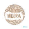 Sticker Kraft Hiep Hiep Hoera stip 45mm p/20st 