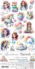 Extras special set Unicorns and Girls15.5x30.5cm p/18vel