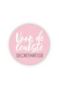 Sticker voor de leukste secretaresse roze 35mm p/20st