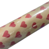 Inpakpapier Hartjes kraft/rood 50cm p/5mtr