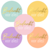 Sticker Bedankt voor alles Pastel Assorti 40mm p/20st