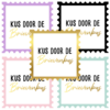 Sticker Kus door de brievenbus Postzegel 50x50mm p/20st