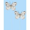 Vlinder creme met tekening 35x65mm p/2st