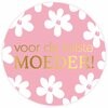 Sticker voor de liefstes moeder 40mm p/20st roze bloem