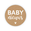 Sticker Baby NIeuws 35mm p/20st kraft/wit