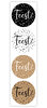 Sticker feest 35mm p/20st kraft/wit/zwart