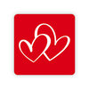 Stickers hart 2st vierkant p/20st rood
