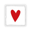 Stickers hart rood vierkant p/20st wit
