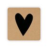 Stickers hart zwart p/20st kraft