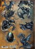 Rice Paper The legends of the dragons - draken A4 p/vel 6 plaatjes